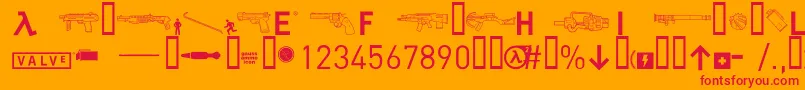 halflife2 Font – Red Fonts on Orange Background