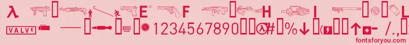 halflife2 Font – Red Fonts on Pink Background