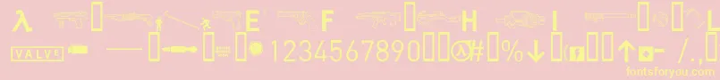 halflife2 Font – Yellow Fonts on Pink Background