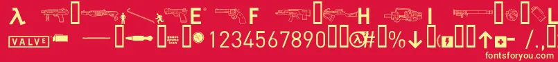halflife2 Font – Yellow Fonts on Red Background