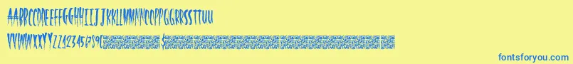 HalfLight Font – Blue Fonts on Yellow Background