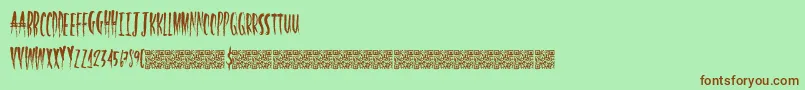 HalfLight Font – Brown Fonts on Green Background