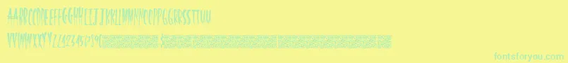 HalfLight Font – Green Fonts on Yellow Background