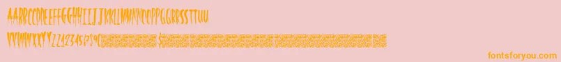 HalfLight-Schriftart – Orangefarbene Schriften auf rosa Hintergrund