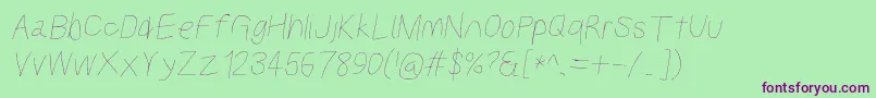 Kabinaltobl Font – Purple Fonts on Green Background