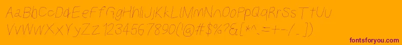 Kabinaltobl Font – Purple Fonts on Orange Background