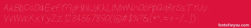 Kabinaltobl-Schriftart – Weiße Schriften auf rotem Hintergrund