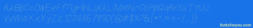 Kabinaltobl-Schriftart – Gelbe Schriften auf blauem Hintergrund
