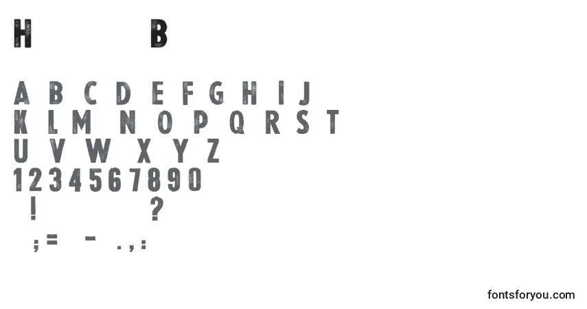 Schriftart Halftoned Backup – Alphabet, Zahlen, spezielle Symbole