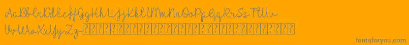 Halilintar-Schriftart – Graue Schriften auf orangefarbenem Hintergrund