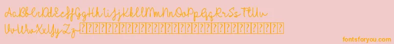 Halilintar-Schriftart – Orangefarbene Schriften auf rosa Hintergrund