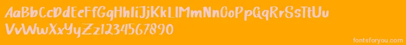 Halimah Font – Pink Fonts on Orange Background