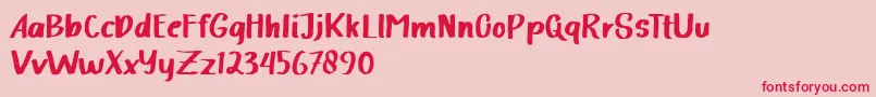 Halimah Font – Red Fonts on Pink Background