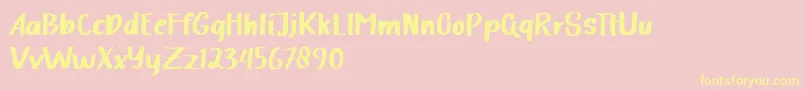 Halimah Font – Yellow Fonts on Pink Background
