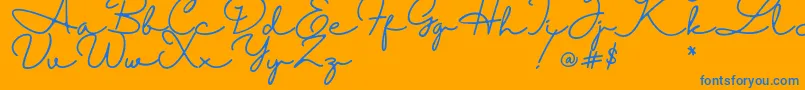 Halimun Font – Blue Fonts on Orange Background