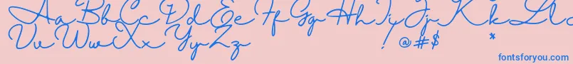 Halimun Font – Blue Fonts on Pink Background