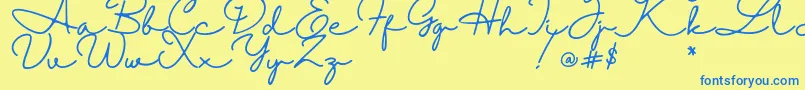 Halimun Font – Blue Fonts on Yellow Background