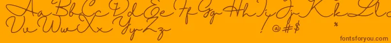 Halimun Font – Brown Fonts on Orange Background