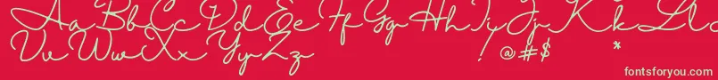 Halimun Font – Green Fonts on Red Background