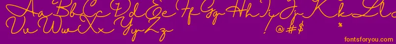 Halimun Font – Orange Fonts on Purple Background