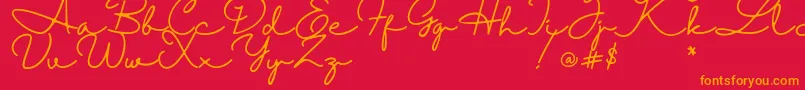 Halimun Font – Orange Fonts on Red Background