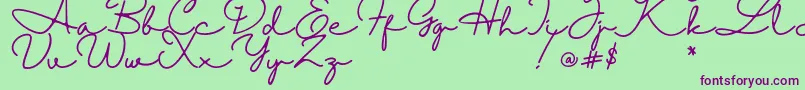 Halimun Font – Purple Fonts on Green Background