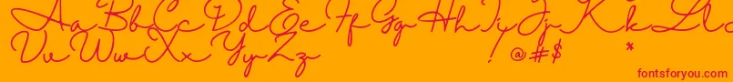 Halimun Font – Red Fonts on Orange Background