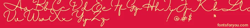 Halimun Font – Yellow Fonts on Red Background