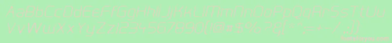 Шрифт Hall Fetica Decompose Italic – розовые шрифты на зелёном фоне