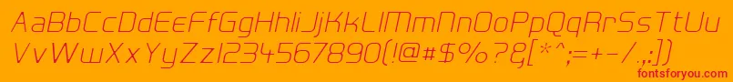 Hall Fetica Decompose Italic Font – Red Fonts on Orange Background