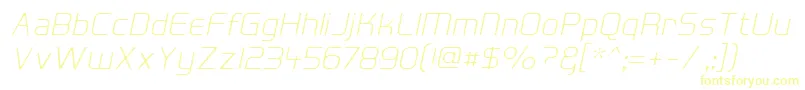Шрифт Hall Fetica Decompose Italic – жёлтые шрифты