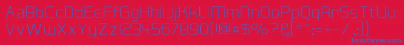 Hall Fetica Decompose-Schriftart – Blaue Schriften auf rotem Hintergrund