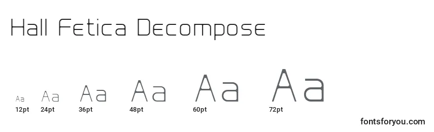 Размеры шрифта Hall Fetica Decompose