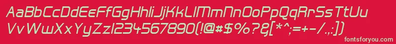 Hall Fetica Italic Font – Green Fonts on Red Background