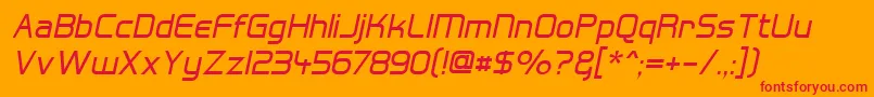 Hall Fetica Italic Font – Red Fonts on Orange Background