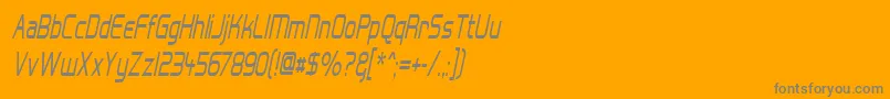 フォントHall Fetica Narrow Italic – オレンジの背景に灰色の文字