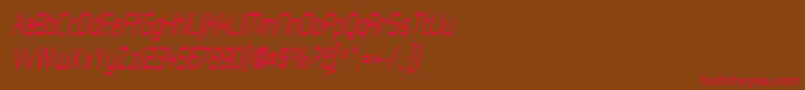 Hall Fetica Narrow Italic Font – Red Fonts on Brown Background