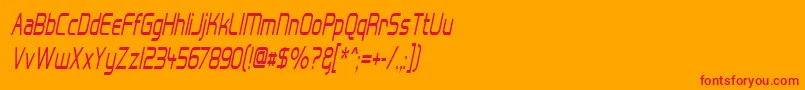 fuente Hall Fetica Narrow Italic – Fuentes Rojas Sobre Fondo Naranja