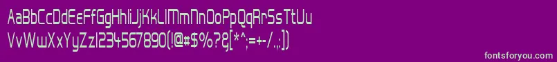 フォントHall Fetica Narrow – 紫の背景に緑のフォント