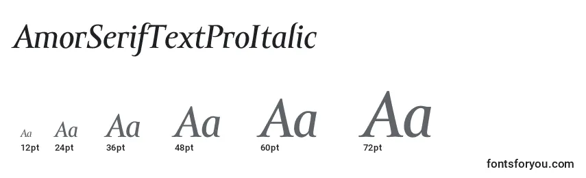 Размеры шрифта AmorSerifTextProItalic