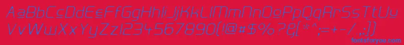 Hall Fetica Upper Decompose It Font – Blue Fonts on Red Background