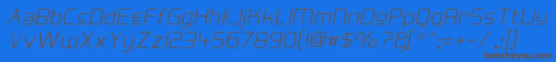 Шрифт Hall Fetica Upper Decompose It – коричневые шрифты на синем фоне