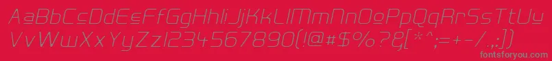 Hall Fetica Upper Decompose It Font – Gray Fonts on Red Background