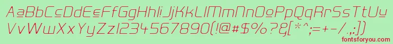 Hall Fetica Upper Decompose It Font – Red Fonts on Green Background