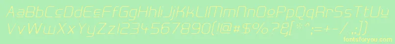 Hall Fetica Upper Decompose It Font – Yellow Fonts on Green Background