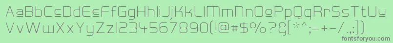 フォントHall Fetica Upper Decompose – 緑の背景に灰色の文字