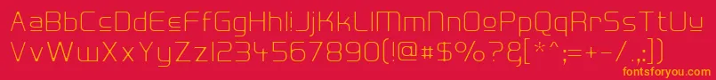 Hall Fetica Upper Decompose Font – Orange Fonts on Red Background