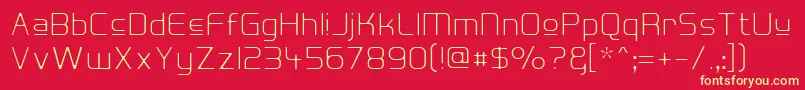 Hall Fetica Upper Decompose Font – Yellow Fonts on Red Background