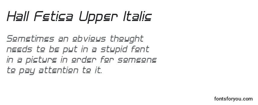 Schriftart Hall Fetica Upper Italic