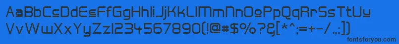 フォントHall Fetica Upper – 黒い文字の青い背景
